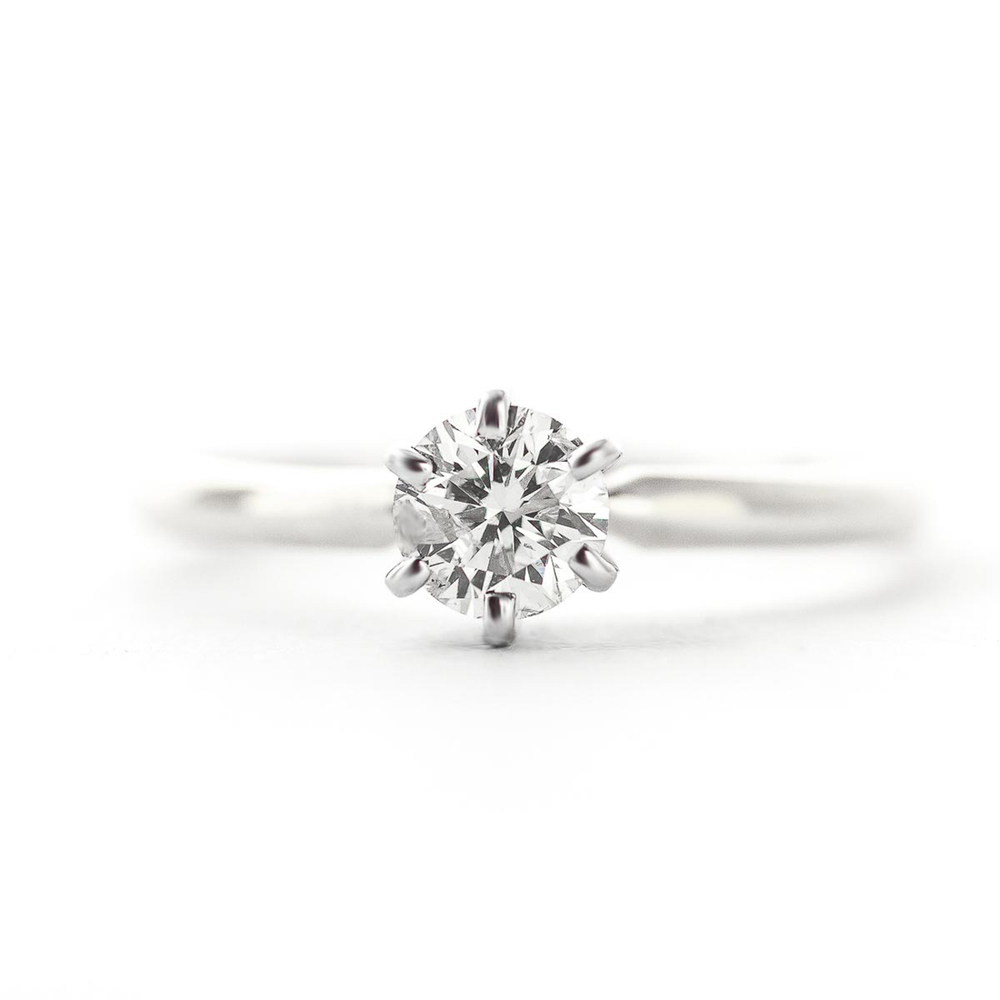 14K. GOLD SOLITAIRE RING WITH 0.40 CT. H-I, SI-2 NATURAL DIAMOND (White Gold)